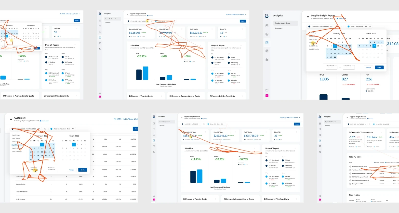 Figma prototyping for supplier dashboards
